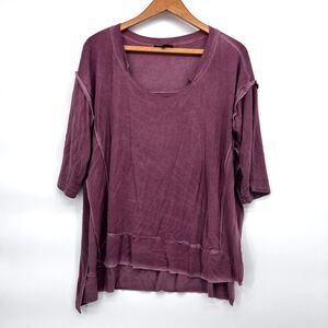 POL Stonewash 1/2‎ Sleeve Split Sides Boho Edgy Better Together Top Size Small